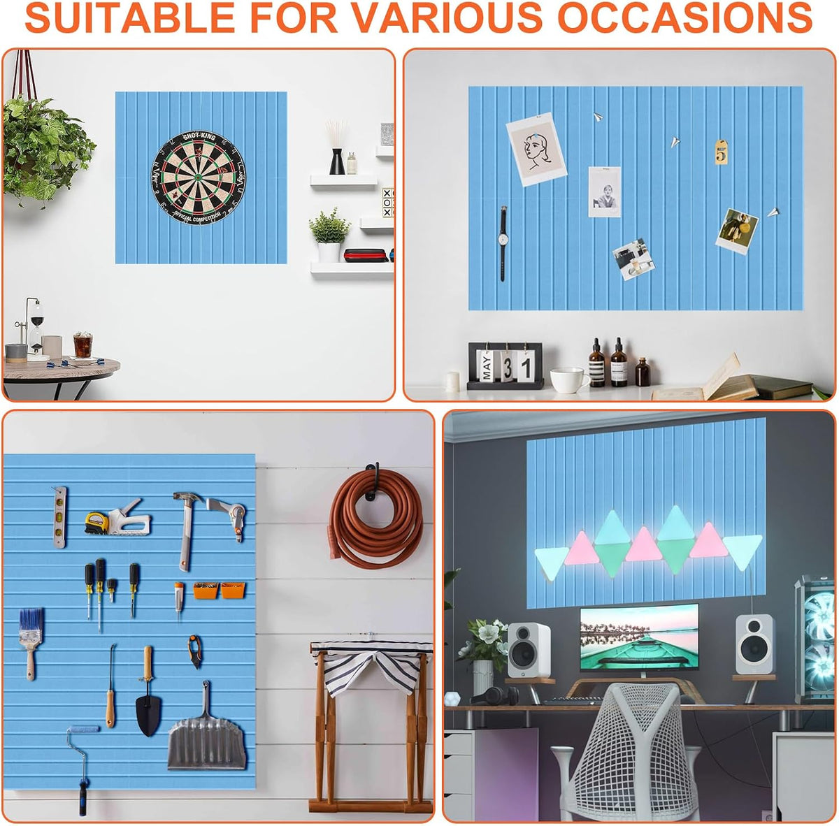 Cork Boards for Walls 48" x 36" Felt Board Alternative, 12 Pack Fel...