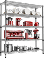 M MZG 2200 Lbs 5 Tier Storage Rack Metal Wire Shelving Unit, Storage Standing