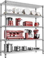 M MZG 2200 Lbs 5 Tier Storage Rack Metal Wire Shelving Unit, Storage Standing by MEIGAOPLASTICANDMETALHKCOLIMITED