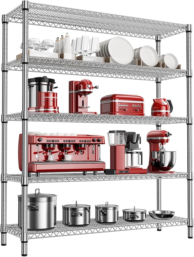 M MZG 2200 Lbs 5 Tier Storage Rack Metal Wire Shelving Unit, Storage Standing by MEIGAOPLASTICANDMETALHKCOLIMITED