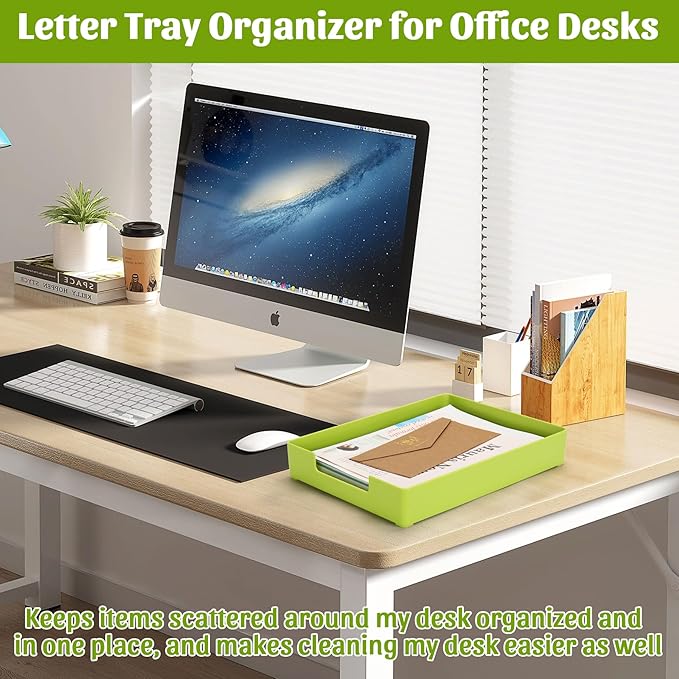 AZFUNN Letter-Size Tray Desk Letter Tray Paper Tray, Sturdy Heavy-Duty Plastic - Image 4