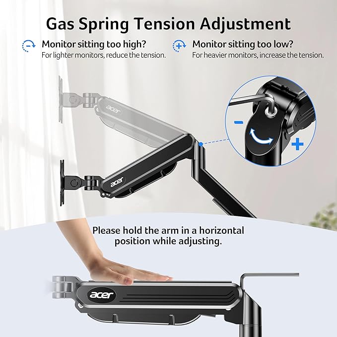 Acer Single Monitor Mount, Fully Adjustable Monitor Arm Fits 17 to 34 Inch