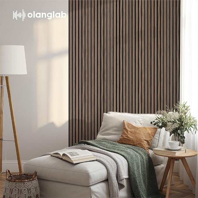 Olanglab Wood Slat Wall Panels, Wooden Acoustic Wall Panels, 94.5"x12.6" Each - Image 6