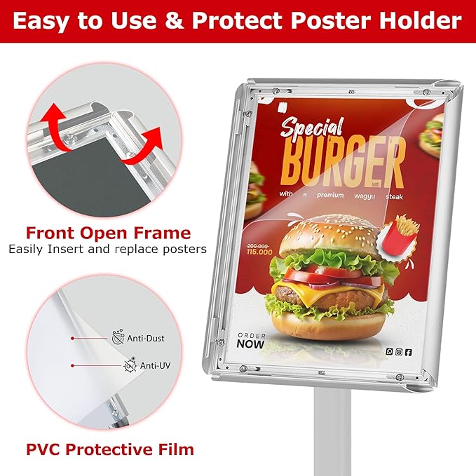 VAIIGO 3 Pack Heavy Duty Standing Sign Holder 8.5x11 Inch - Image 5