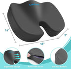 Office Chair Seat Cushion, Cooling Gel Enhanced Memory Foam Cushion - Image 3