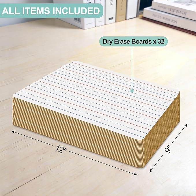 32 Pack Small White Boards, Double Sided Personal Dry Erase Boards - Image 4