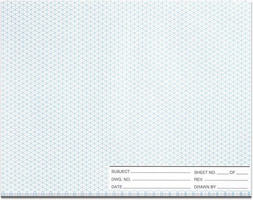 1 Pack 50 Sheets 8.5" x 11" Isometric Graph Paper Pad Landscape by gisgfim