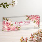 Personalized Name Plate for Desk, Custom Acrylic Desk Name Sign, Office by Unknown