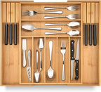 Bamboo Drawer Organizer with Knife Blocks by PURAWOOD