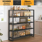HCHQHS Bookshelf, 5-Tier Industrial Bookcase, Freestanding Tall Bookshelves - Image 6