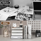 FANXIYQ 4-Tier Brown Acrylic Paper Tray Organizer - Image 6
