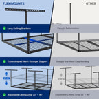 fleximounts 4x8 overhead garage ceiling storage rack, 2, side view