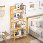 Homykic Bamboo Bookshelf 4-Tier Ladder Shelf, 49.2” Freestanding Open Bookcase - Image 4