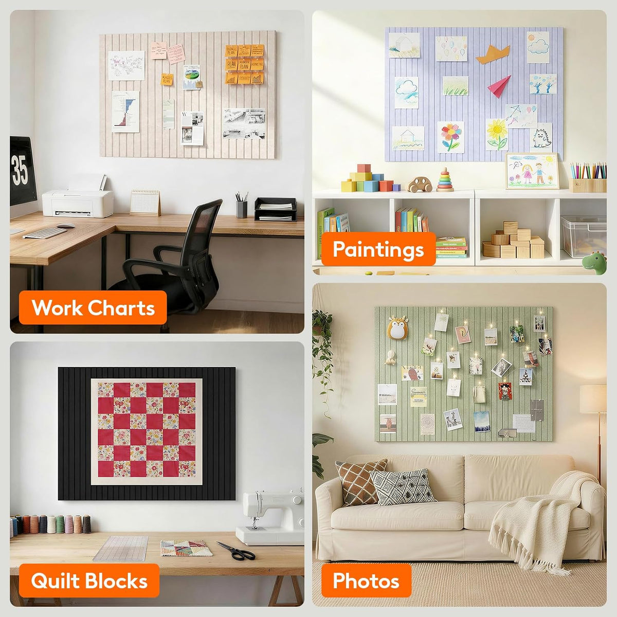 Lifewit Large Felt Bulletin Board with Self-Adhesive 48" x 36" - 12...