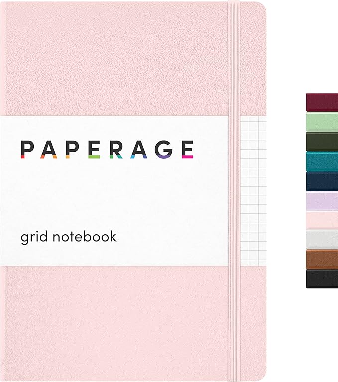 PAPERAGE Graph Paper Journal Notebook, 160 Pages, Medium 5.6 in x 8 in by PAPERAGE
