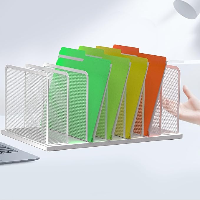 Kuntine.B Desk File Organizer Upright Mesh Desktop Organizer File Sorter Office - Image 3