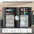 garage storage cabinet, durable metal storage solution showing dimensions