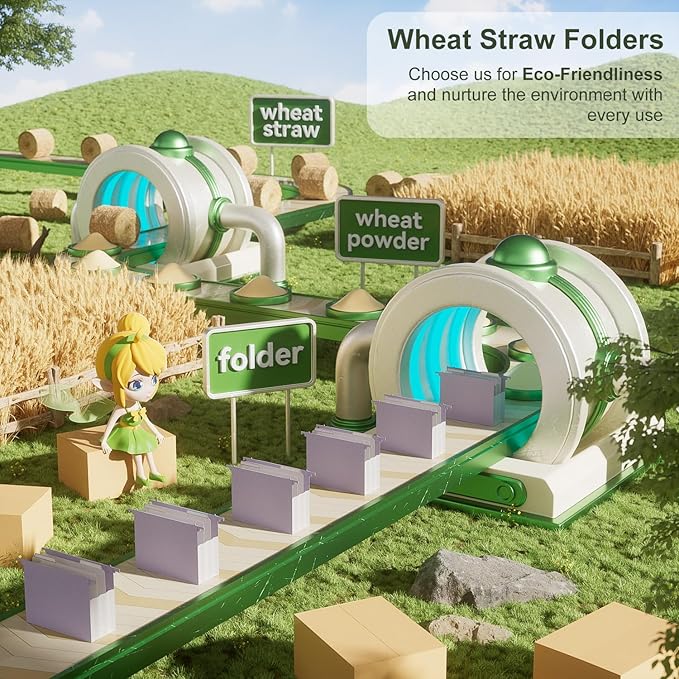 Extra Capacity Hanging File Folders, 4.72" Reinforced Wheat Straw Expanding - Image 6