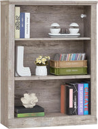 RWYHG 43" Grey Tall Bookshelf Set of 2, 3-Tier Thick Wooden Book Shelf - Image 9