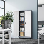 fesbos metal rolling storage cabinet-74.6” tall steel file shown in use