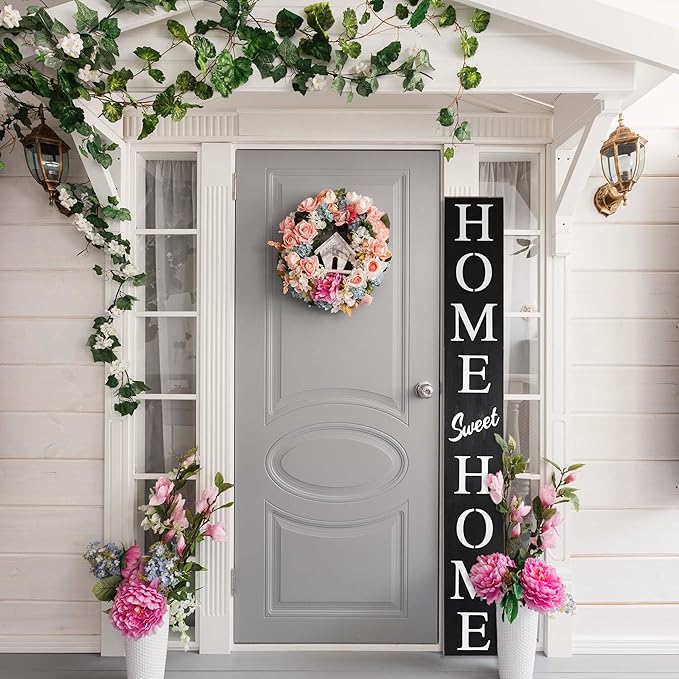 Home Sweet Home Sign for Front Door, Wood Rustic Front Porch Décor, Farmhouse - Image 3