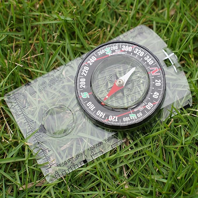 4 Pcs Outdoor Compass with Adjustable Declination, Scale. Multifunctional - Image 5