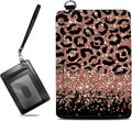 BWEGRHE Small Travel Wallets, Leopard Glitter Slim Minimalist Front Pocket by BWEGRHE