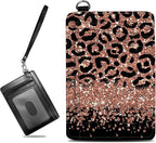 BWEGRHE Small Travel Wallets, Leopard Glitter Slim Minimalist Front Pocket by BWEGRHE