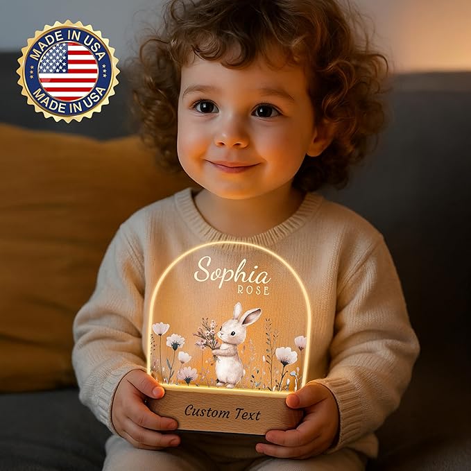 7GEEFT Personalized Baby Gifts for Kids, Custom Animal Acrylic Plaque Sign Name - Image 2