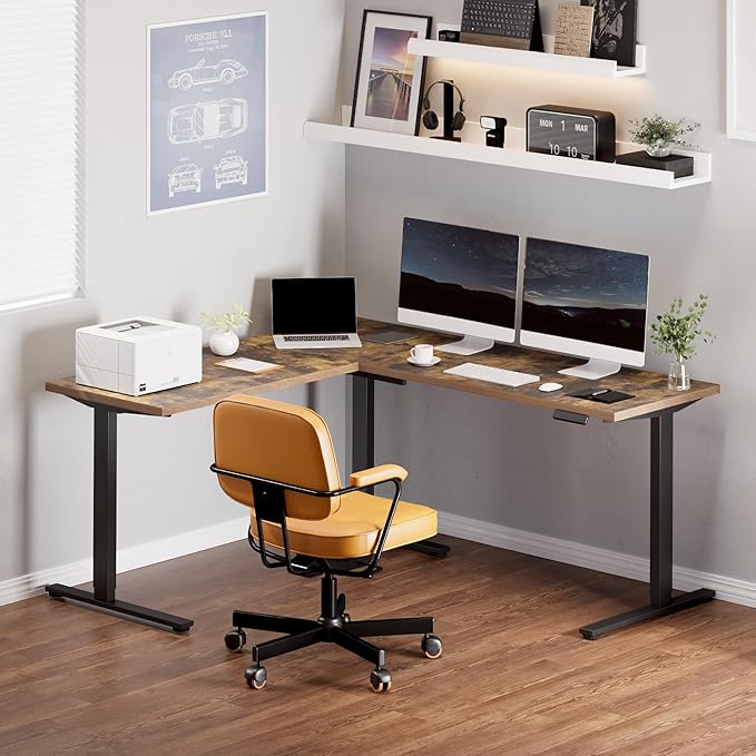 FLEXISPOT L Shaped Standing Desk, 71 x 63 Inch Electric Height Adjustable - Image 2