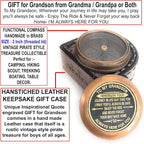 Gift for Grandson Brass Compass Engraved Quote | Memory Present to My Grandson - Image 2