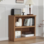 blini 2-Shelf Bookcase Wooden Bookshelves 33in Wide Floor Standing Display - Image 6