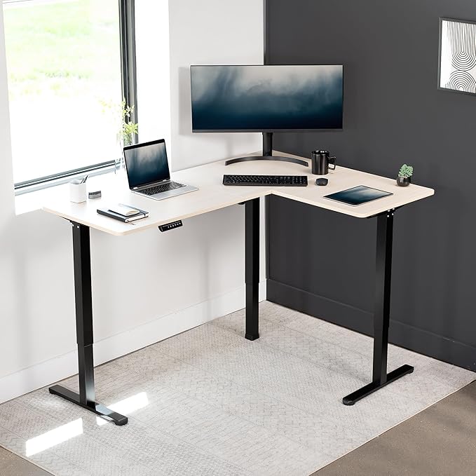 VIVO Electric Corner 63 x 47 inch L-Shaped Standing Desk, Memory Height - Image 8