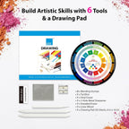 colour block 91-pc sketching & drawing set in, package contents