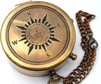 US HANDICRAFTS Home is Wherever Engraved Brass Compass - Image 3