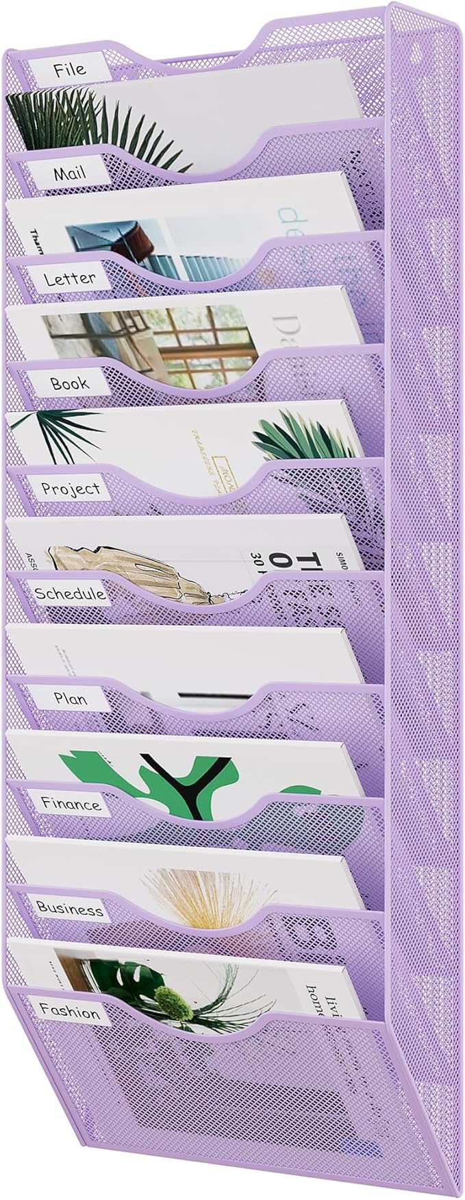EasyPAG 10 Pocket Mesh Wall File Organizer, Hanging Paper Folder Holder by EasyPAG