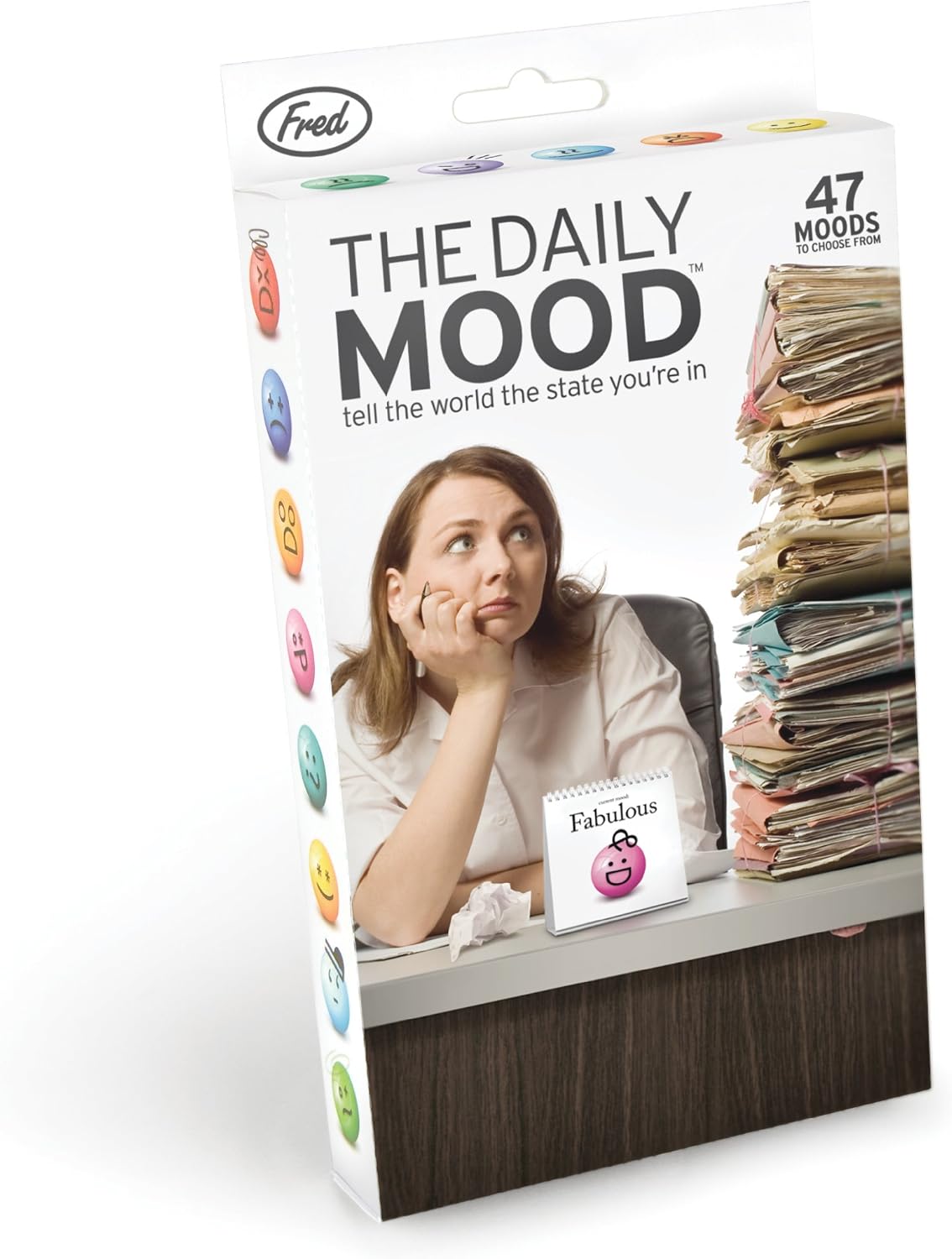 Genuine Fred THE DAILY MOOD Desktop Flipchart - 47 Moods - Helps Identify Emotions & Start Conversation - Fun & Functional Desk Accessories for home or office - Funny Gift for Coworkers - Office Gifts