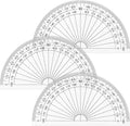 Zonon 3 Pcs 4 Inch Clear Plastic Protractor Bulk Math Protractors Set 180 by Zonon