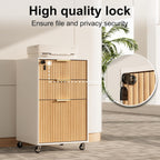 3 drawers fluted mobile file cabinet with lock, package contents