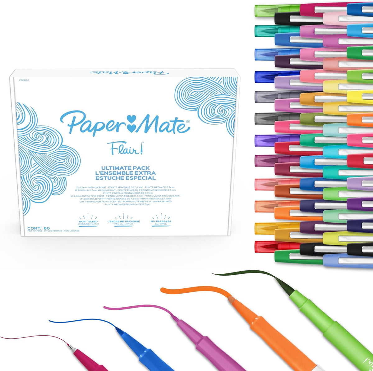 Paper Mate Flair Felt Tip Pens Ultimate Pack, Features 5 Different Types of Pens