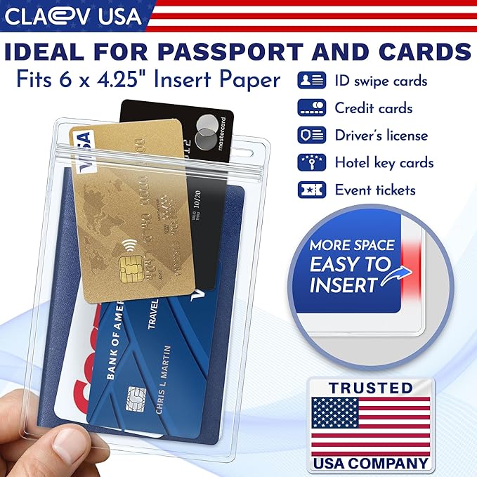 Claev Vertical 4x6 Passport & Card Holders, 10 Pack), Conferences, Conventions - Image 3