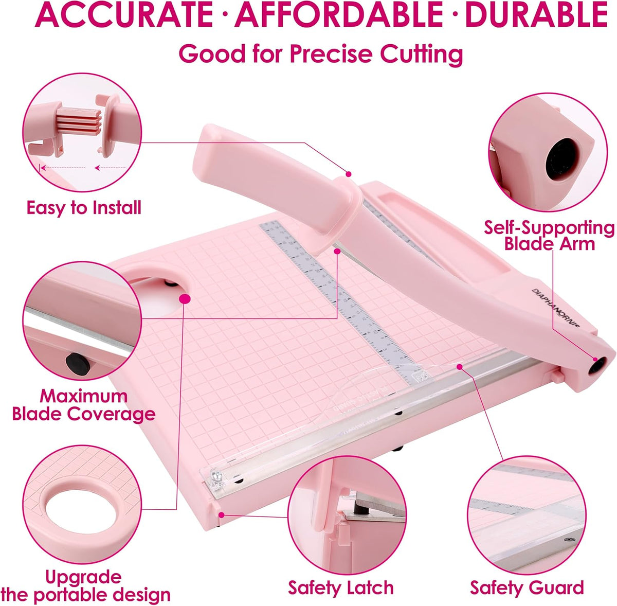 12" Paper Cutter, Precision Cut with Safety Protection and Blade Lock, 1...