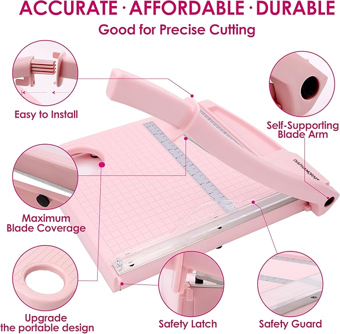 Paper Cutter, Paper Trimmer12" Cutting Length Heavy Duty Guillotine Paper Slicer - Image 4