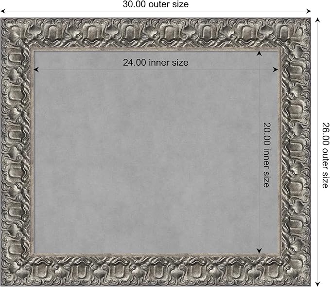 Amanti Art Silver Framed Magnetic Board 26x30 Medium Vision Board - Image 3