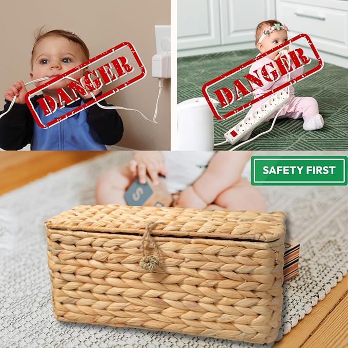 BINH YEN HOME Wicker Cable Management Box - Image 3
