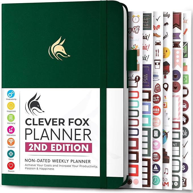 Clever Fox Planner 2nd Edition – Colorful Weekly & Monthly Goal Planner by CleverFox