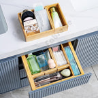 fabsome drawer organizer, set of 9 bamboo wood, close-up detail