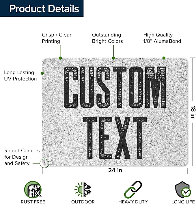 Custom Sign, Custom Street Sign, 11 Font Colors, 13 Font Styles, 4 Hole Options - Image 6