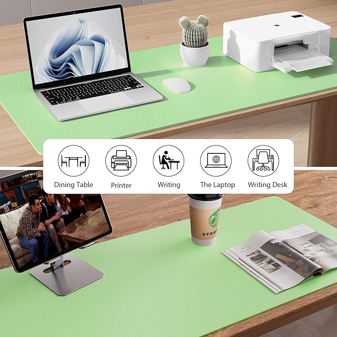 Aothia Leather Desk Pad Protector, Office Desk Mat, Large Mouse Pad, Non-Slip - Image 5