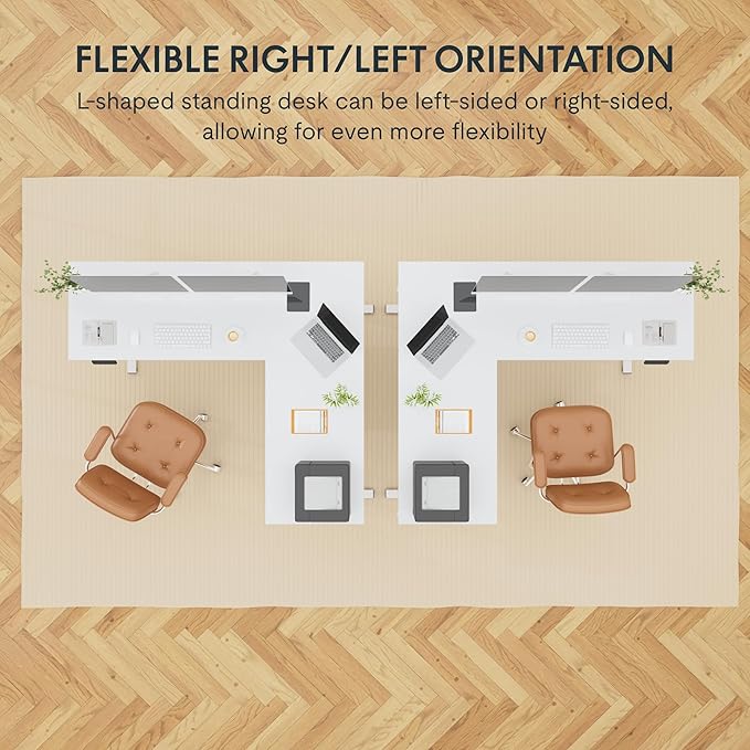 FLEXISPOT L Shaped Standing Desk, 63 x 55 Inch Electric Height Adjustable - Image 4